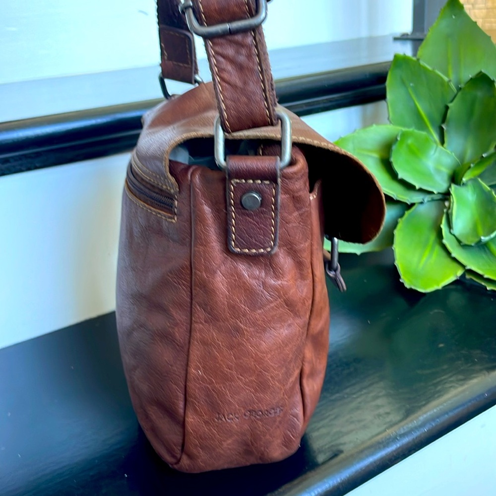 Jack George genuine leather crossbody shoulder handbag purse like new - Picture 3 of 7